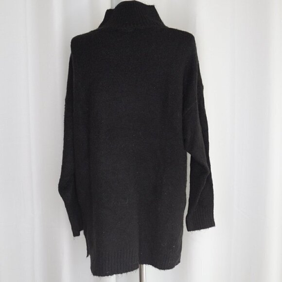Maison Simons Icone Alpaca Blend Black Turtleneck Knit Sweater Sz M - Picture 3 of 7